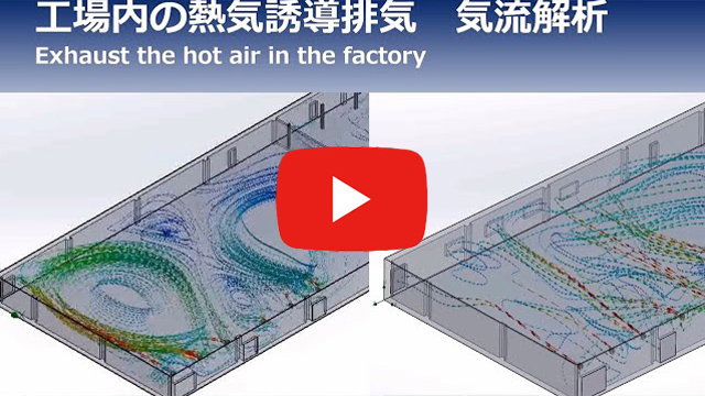 気流解析のシミュレーション動画
