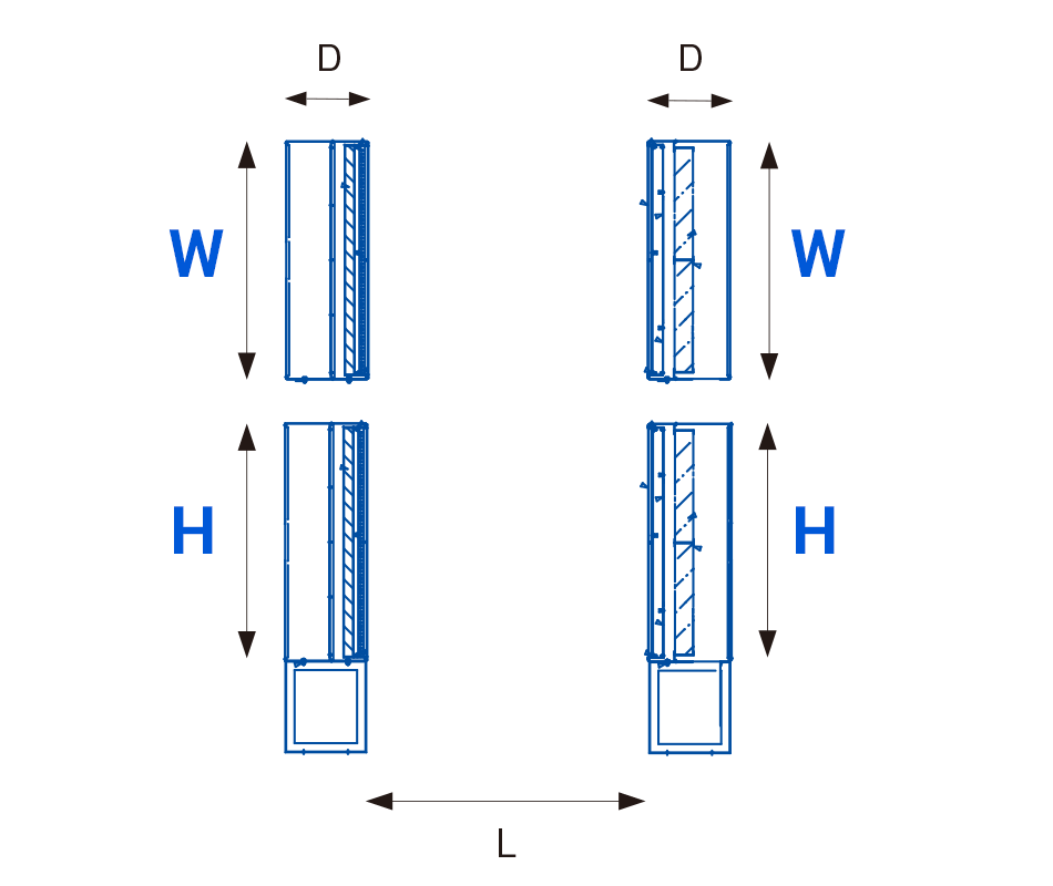 Horizontal flow / Wall type / Built-in air supply blower (PPHWF)